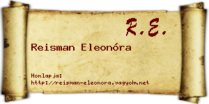 Reisman Eleonóra névjegykártya